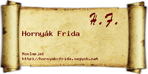 Hornyák Frida névjegykártya